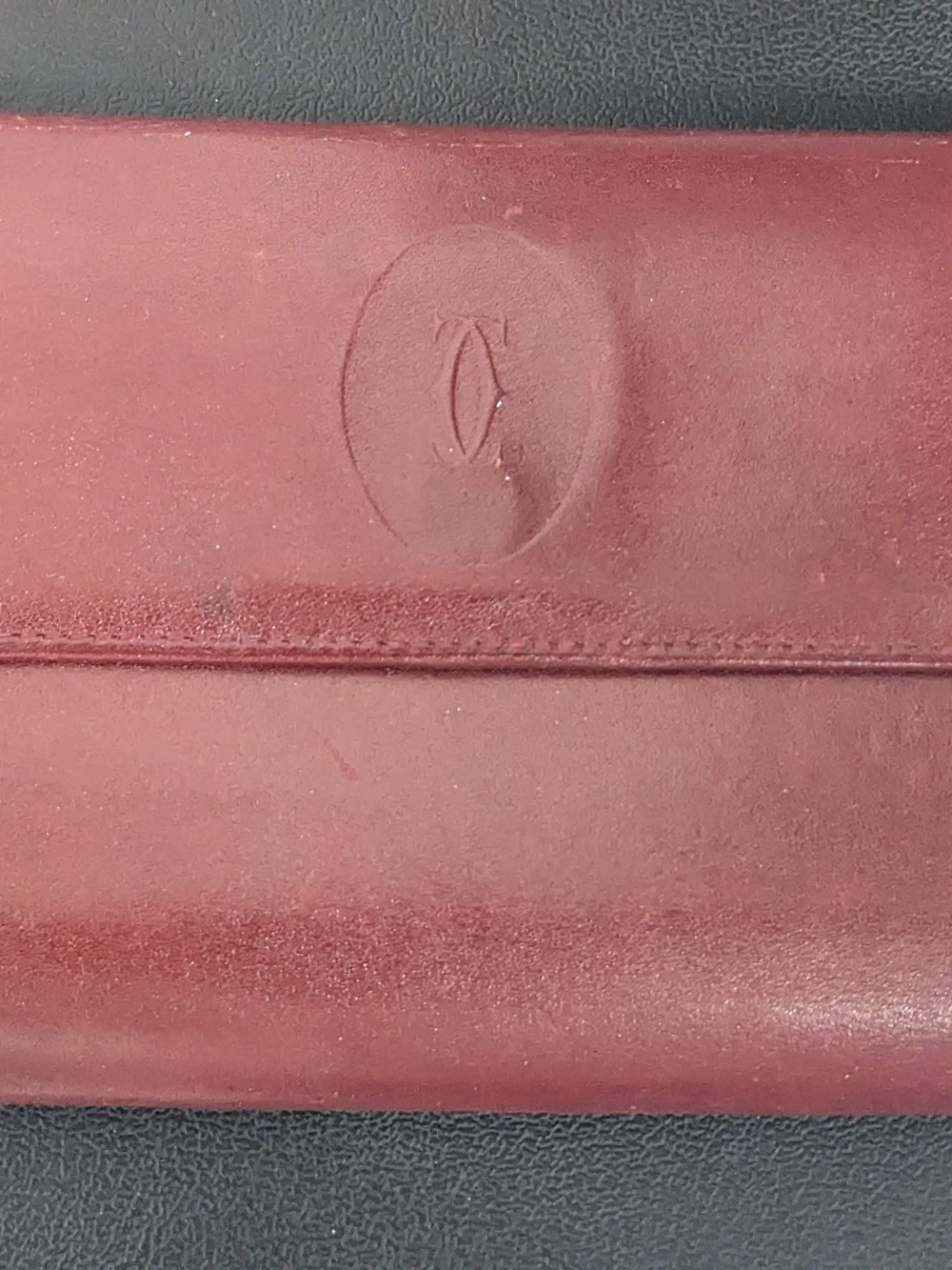 Cartier Burgundy Leather Wallet Clutch